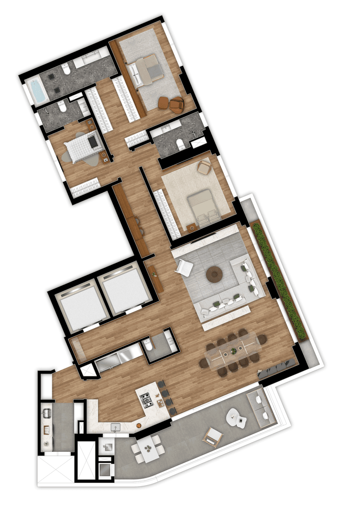 Apartamento · 234,61 m² · 3 dorms
