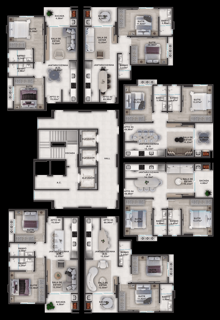 Apartamento · 70 m² · 2 dorms