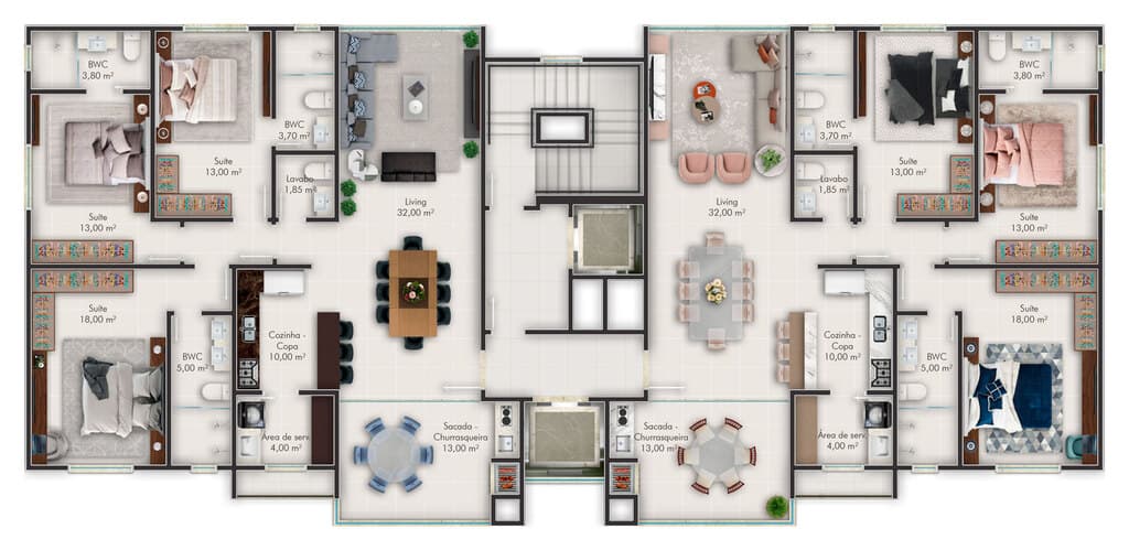 Apartamento · 132 m² · 3 dorms