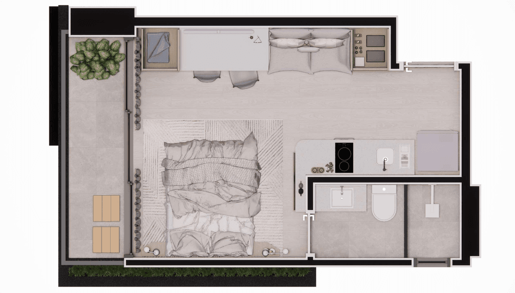 Studio · 26,28 m² · 1 dorm